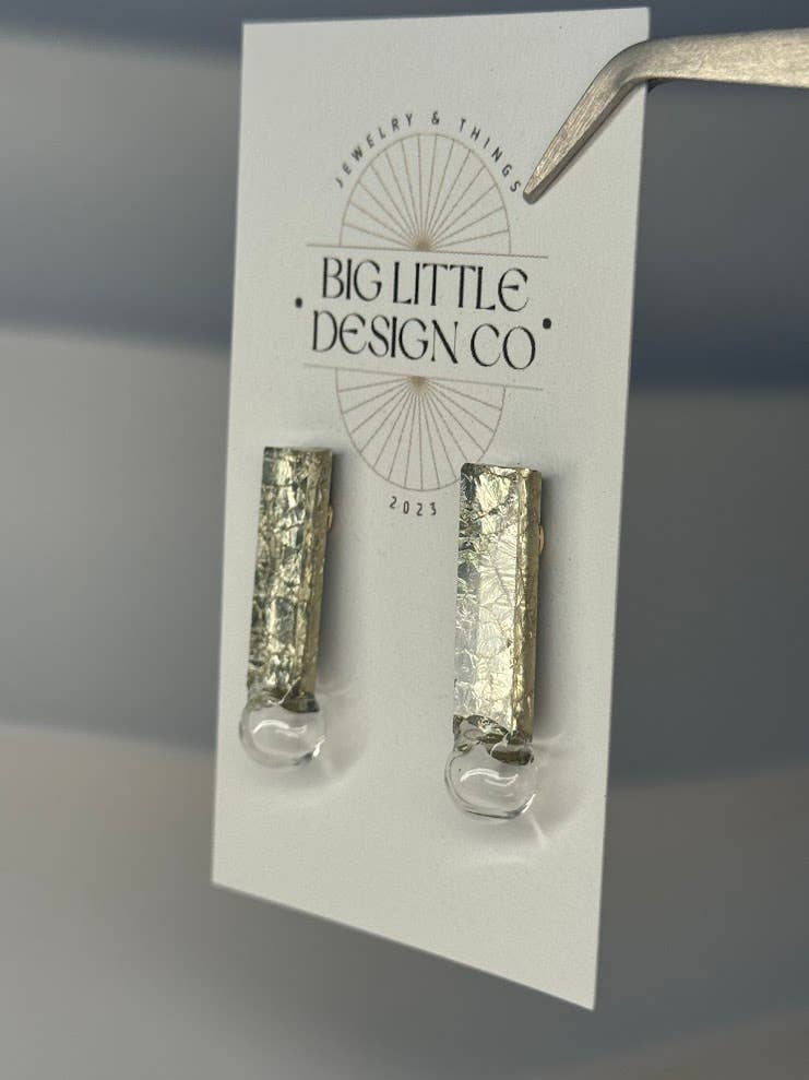 Rectangle Crackle Bubble Studs