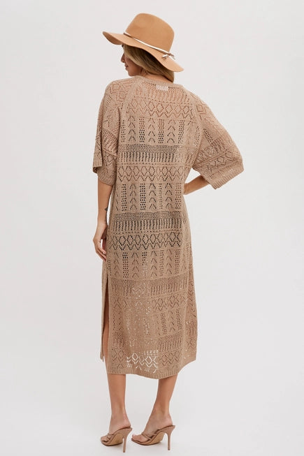 Open Knit Midi Dress/Coverup