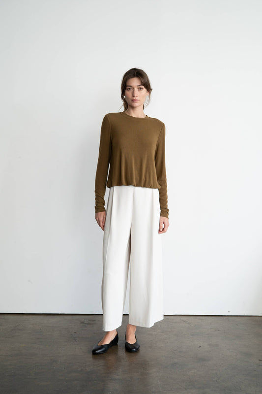 Bubble Hem Long Sleeve Top