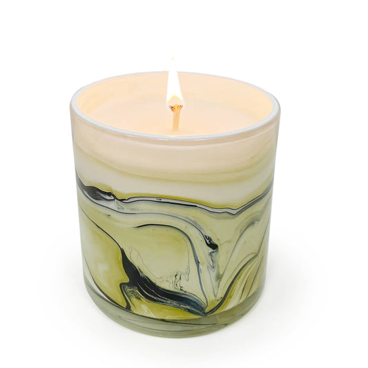 Vetiver & Oak Swirl Glass Candle