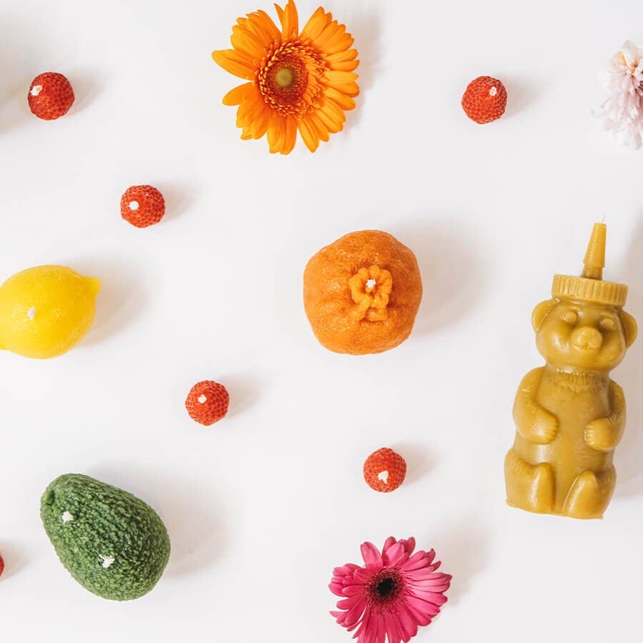 Beeswax Strawberry Birthday Candles