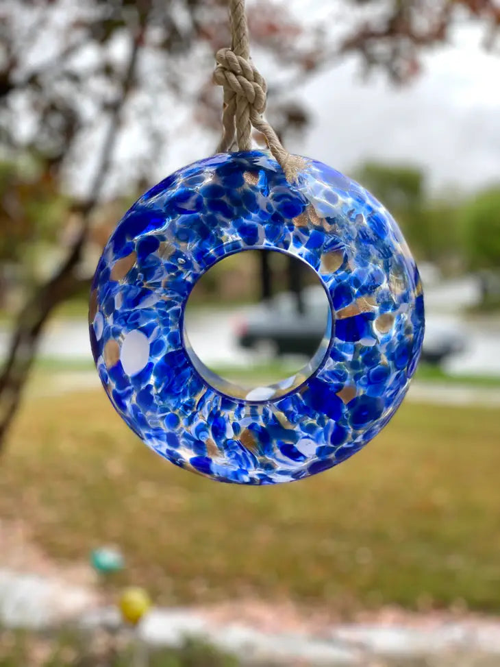 Art Glass Bird Feeder - Blue