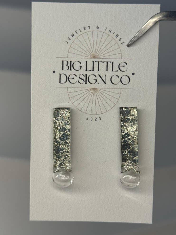 Rectangle Crackle Bubble Studs