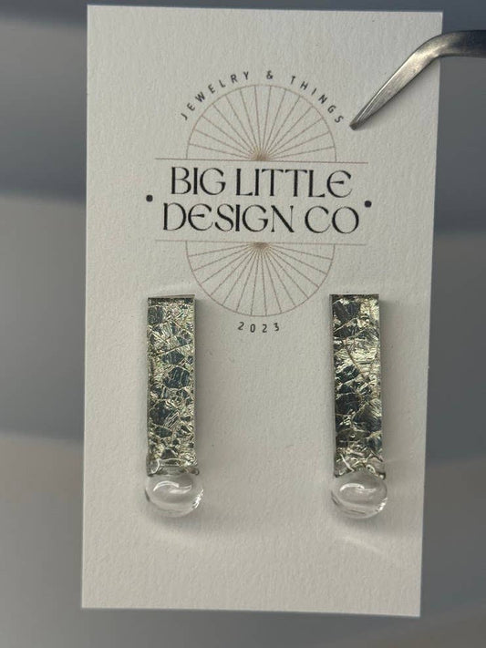 Rectangle Crackle Bubble Studs