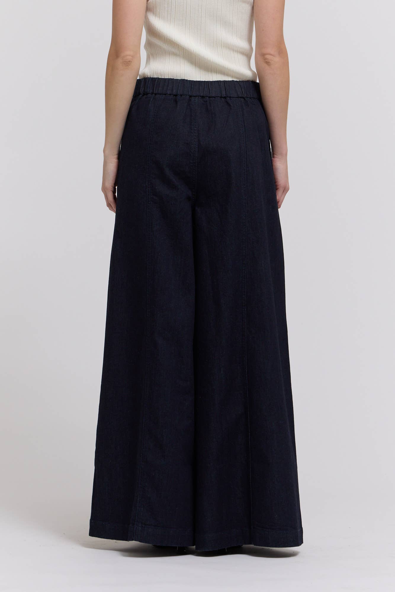 Denim Panel Maxi Pants