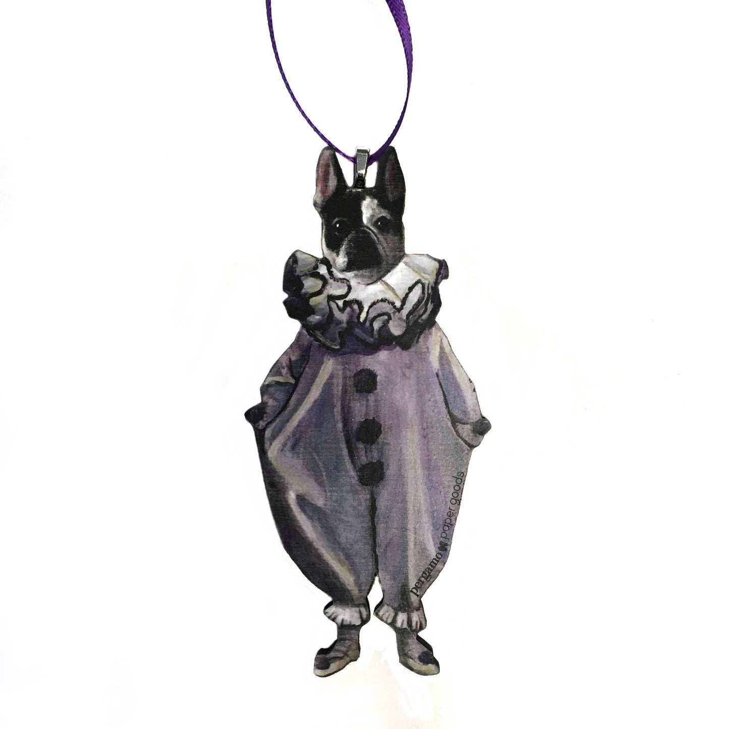 Frenchie Clown Christmas Ornament (French Bulldog)