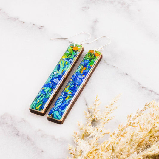 Blue Iris Bar Earrings