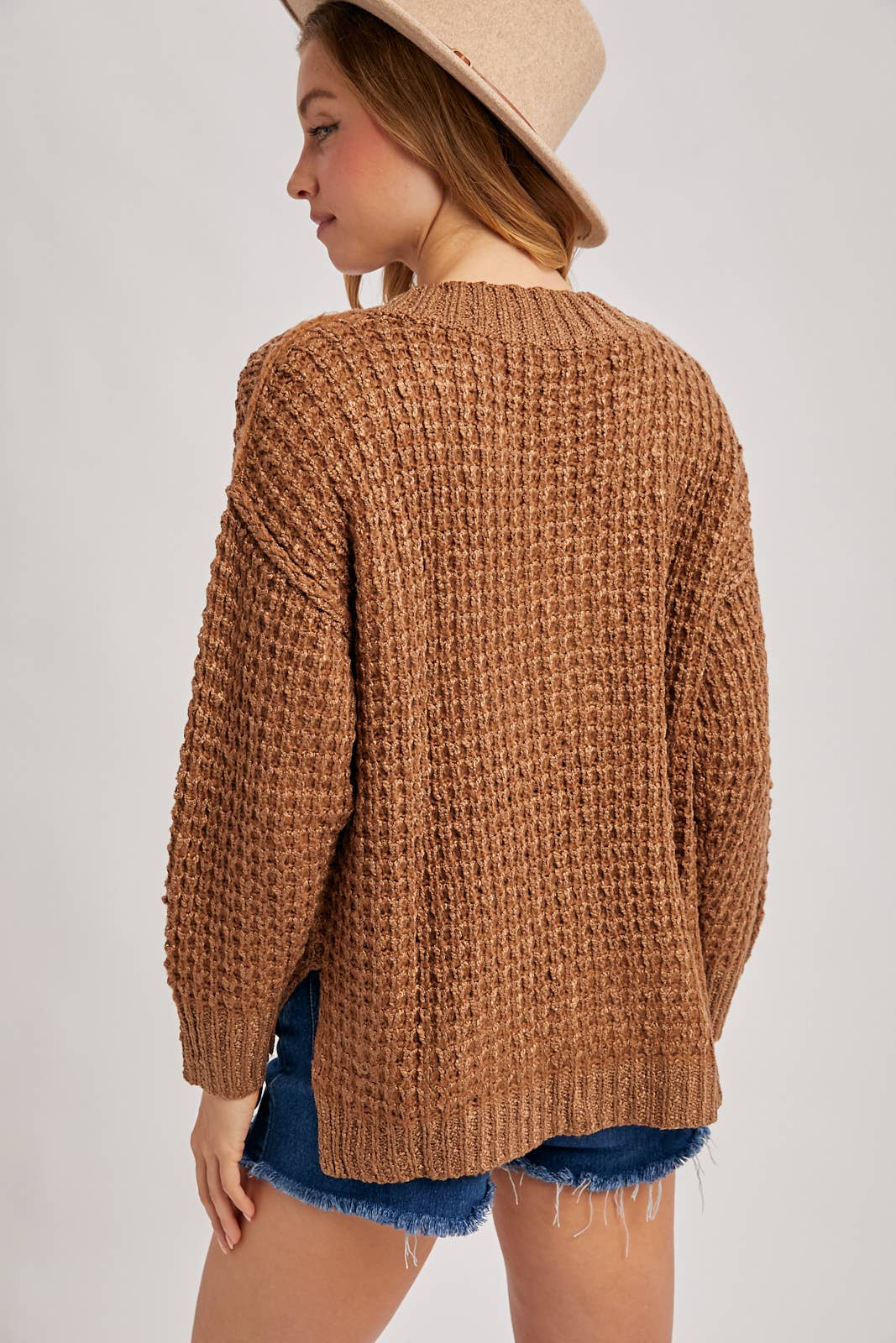 Thermal Henley Sweater Top