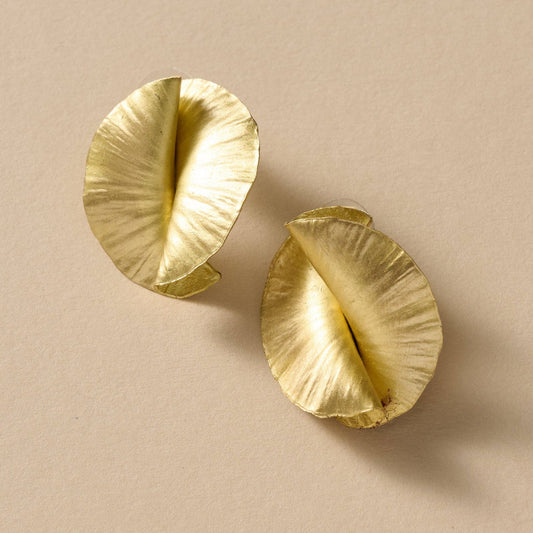 Kiran Crumpled Spiral Post Earrings