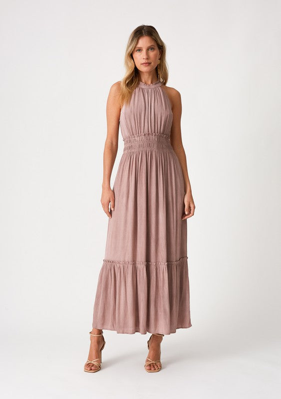 Sleeveless Halter Maxi Dress