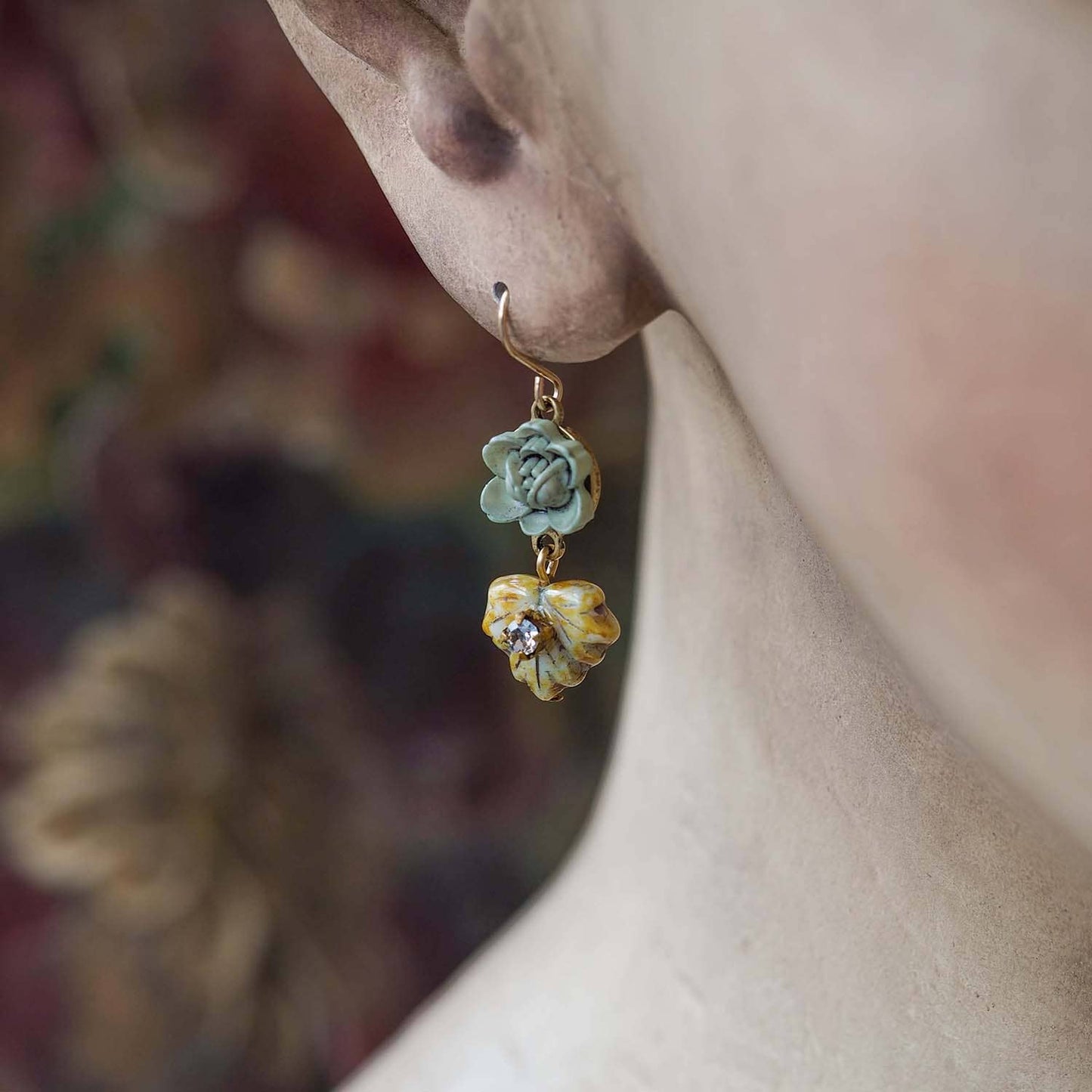 Vintage Flora With Sparkle Earrings