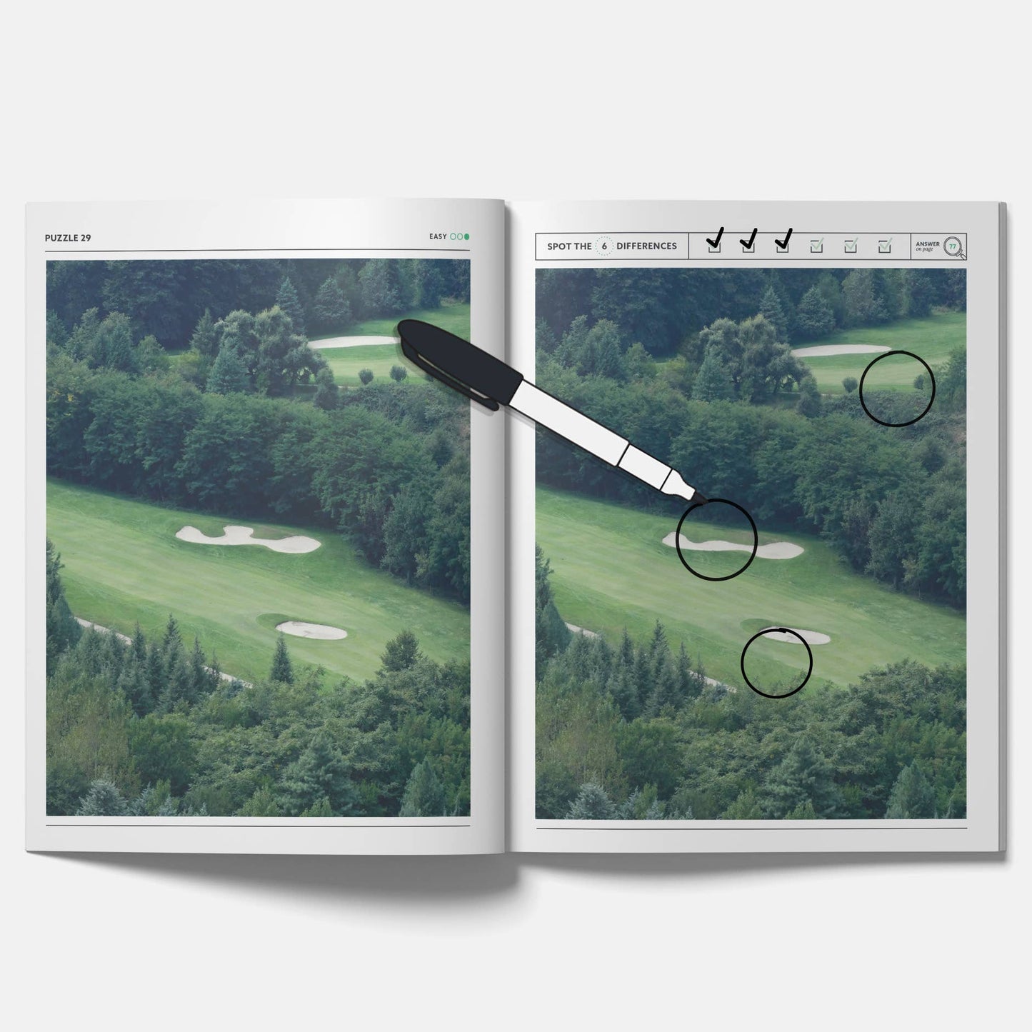 Golf Spot the Difference Puzzles, I Spy Activity Book
