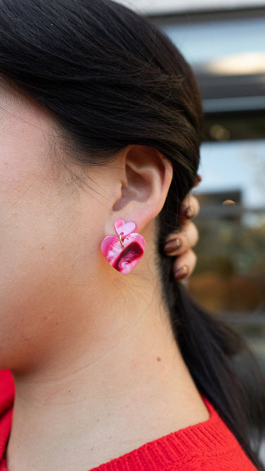 Darling Heart Earrings - Strawberry Fizz
