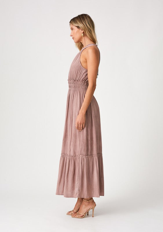 Sleeveless Halter Maxi Dress