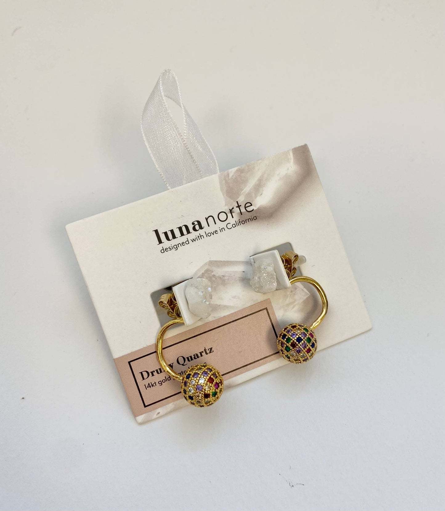Disco Party Druzy Front Back Post Earrings