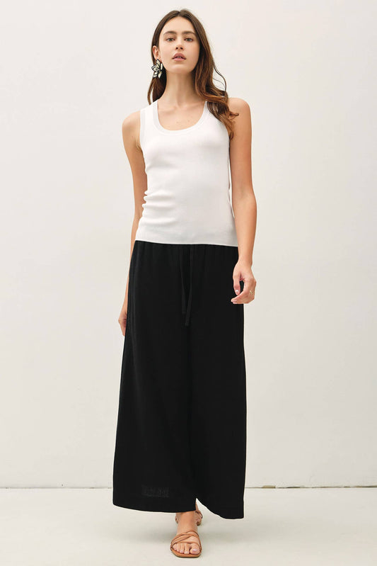Linen Blend Palazzo Pants