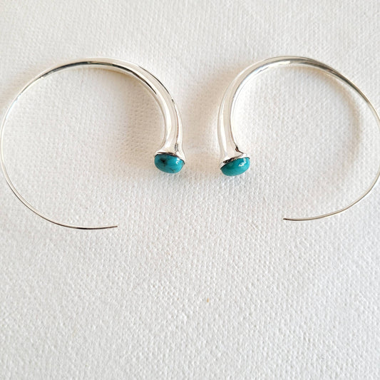 Sterling Silver & Genuine Turquoise Earrings