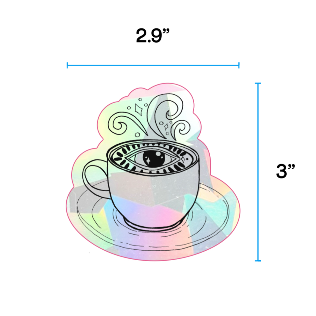 Evil Eye In Mug Suncatcher Window Decal