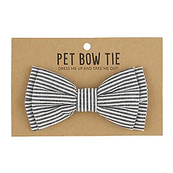 Pet Bow Ties - Grey Stripe