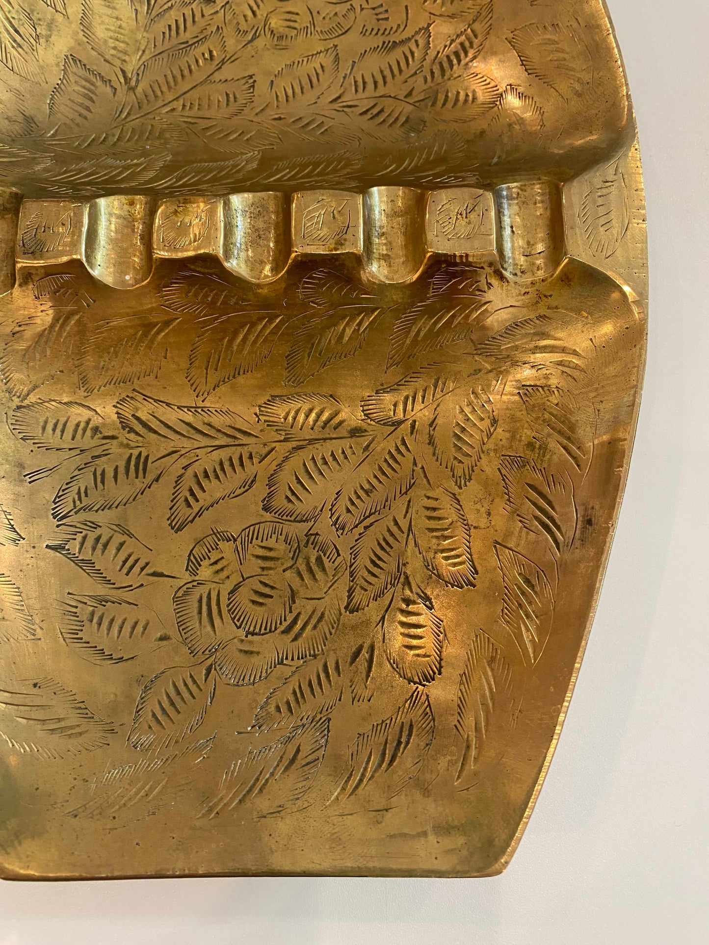 Vintage 1970's Brass Etched Ashtray