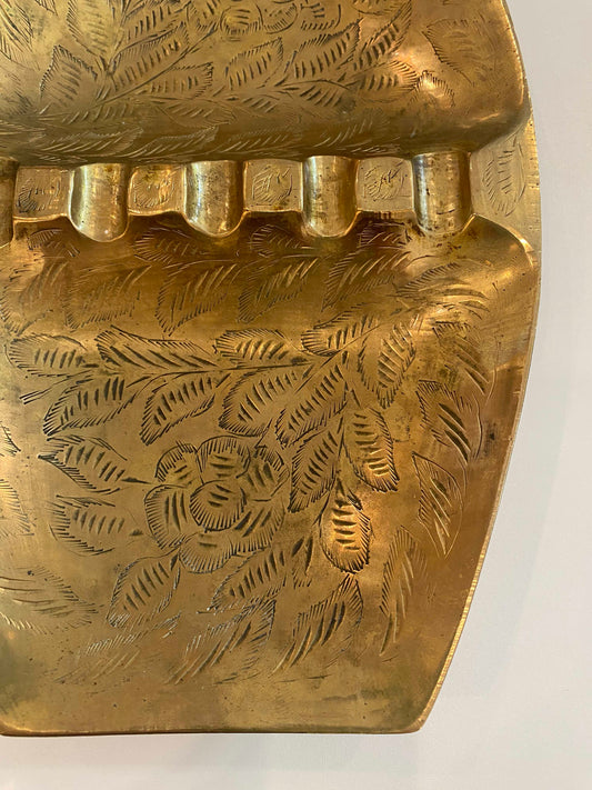 Vintage 1970's Brass Etched Ashtray