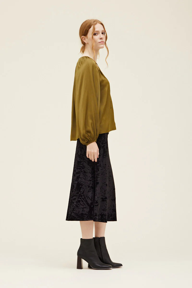 Moss Satin Blouse