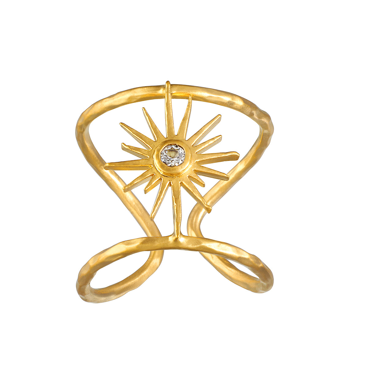 Sunburst White Topaz Ring