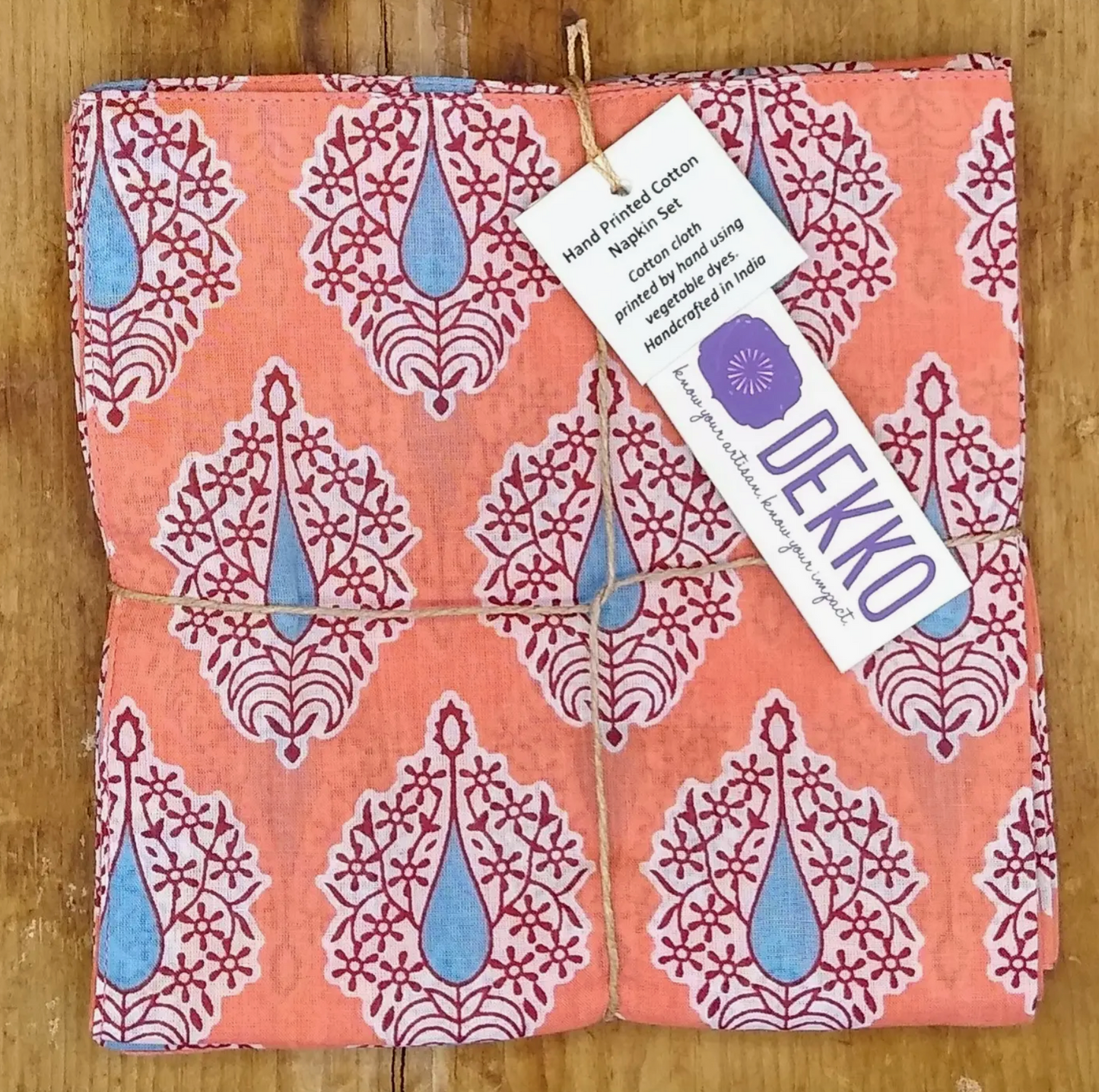 Cloth Dinner Napkin Set - Coral