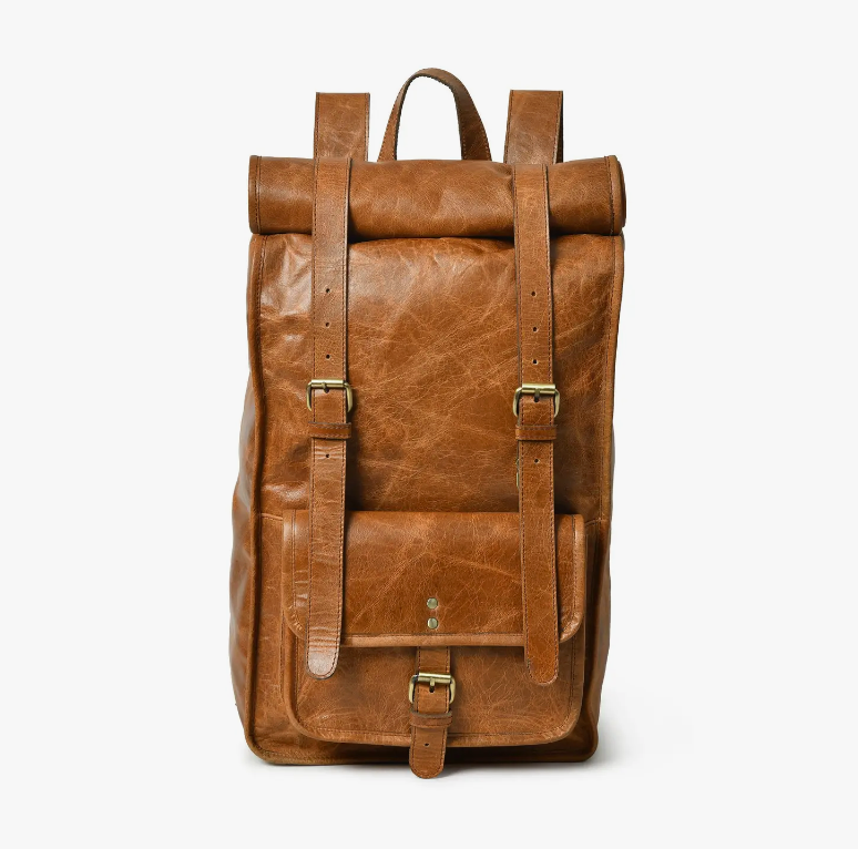 DuVall Leather Rolltop Backpack – Tan