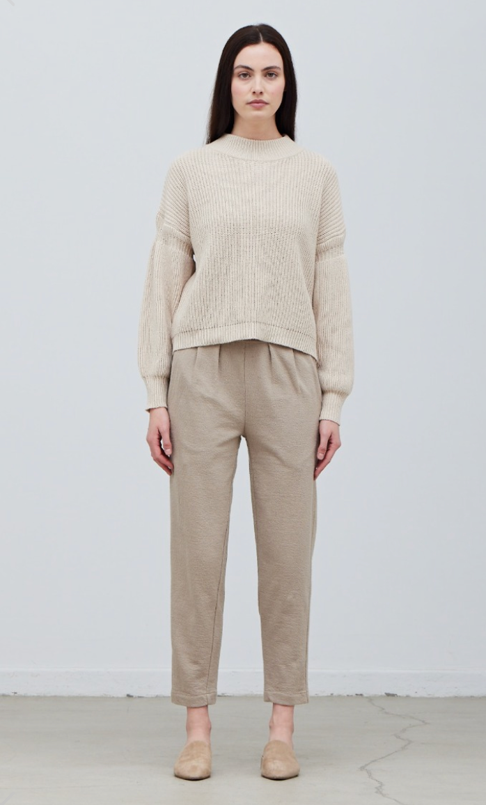 Tapered Knit Cotton Pant