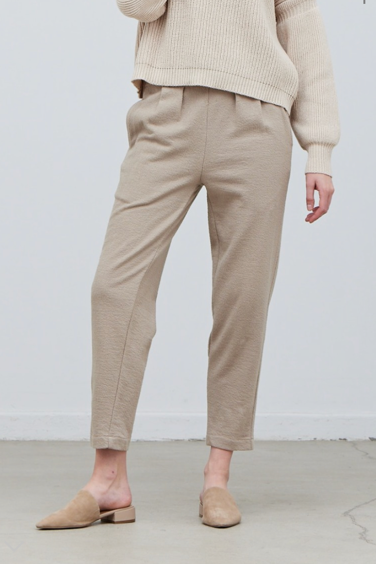 Tapered Knit Cotton Pant