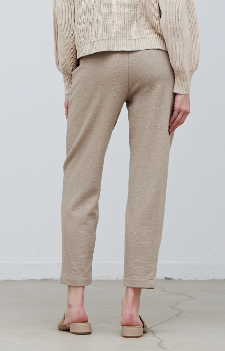 Tapered Knit Cotton Pant