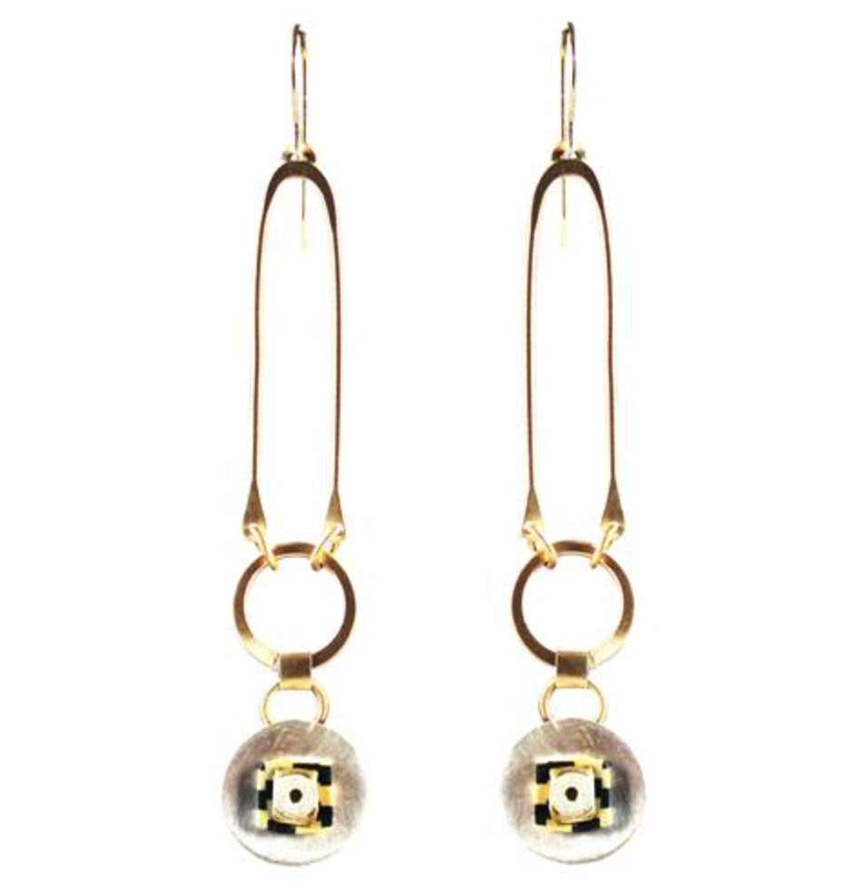 Enlongated Tapestry Dangle Earrings