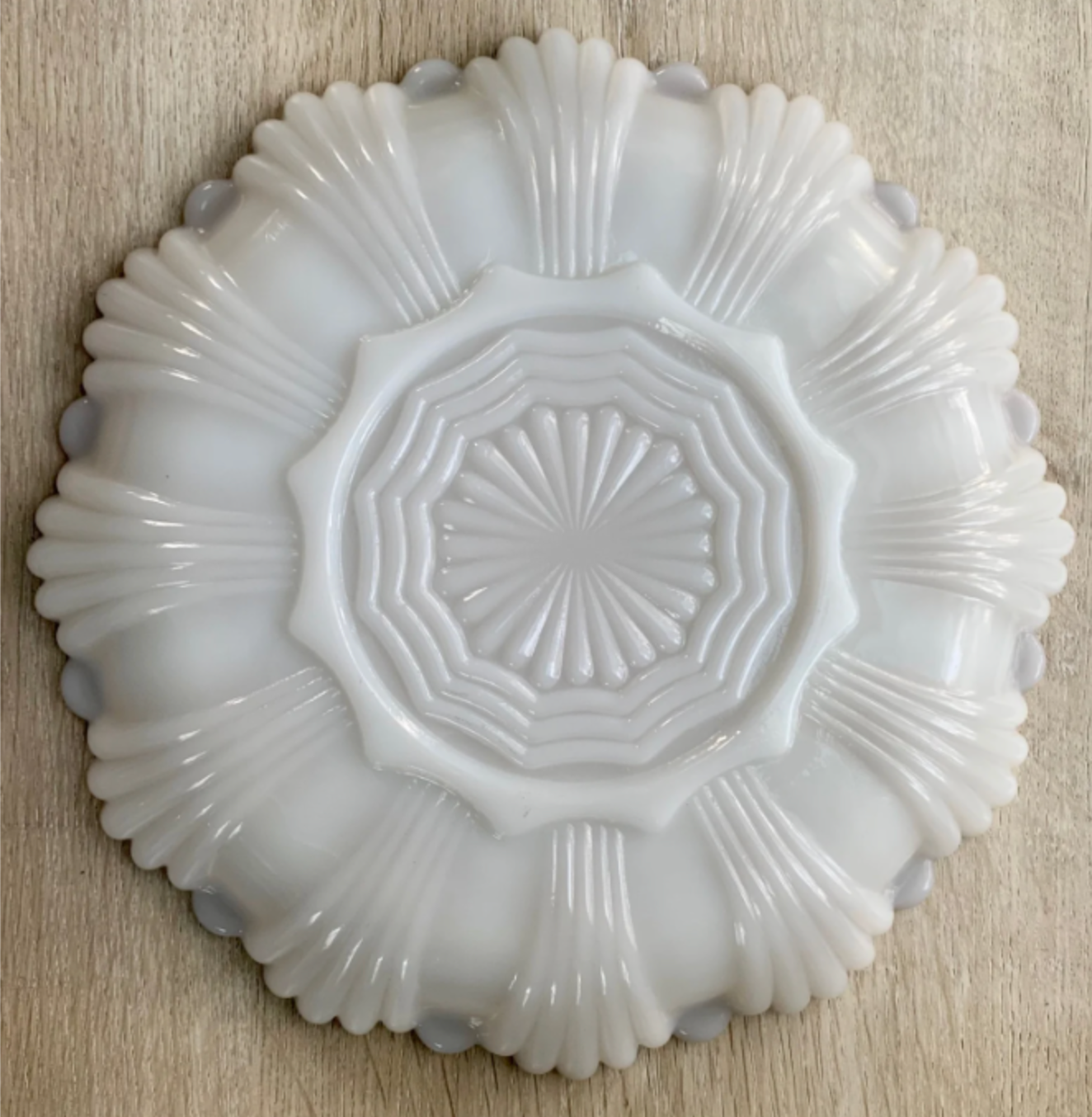 Vintage 1950's Anchor Hocking Milk Glass Deviled Egg Plate Tray