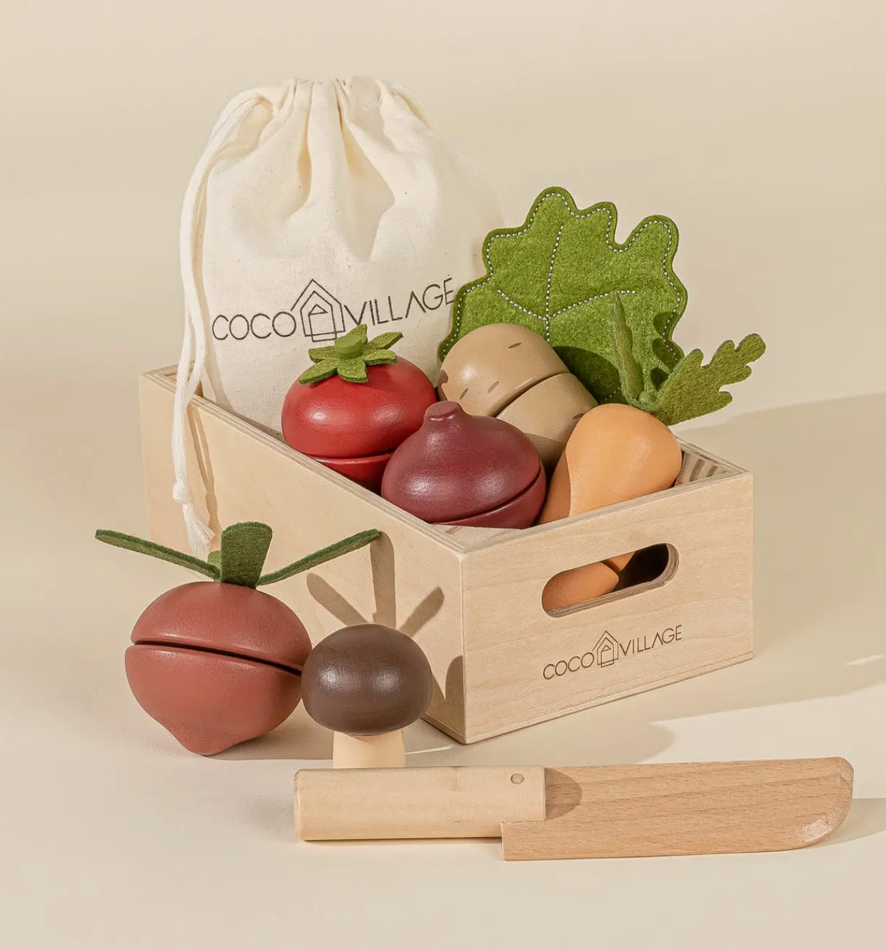 Wooden Vegetables Playset