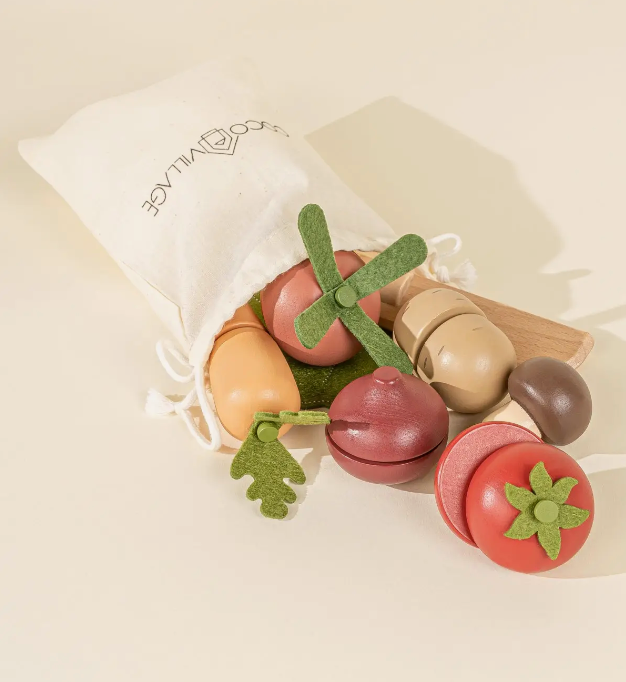 Wooden Vegetables Playset