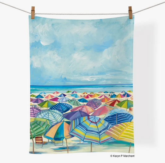 Umbrella Beach Tea Towel