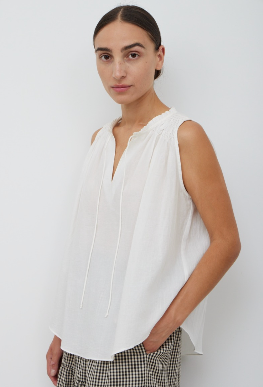 Hand Smocked Sleeveless Top