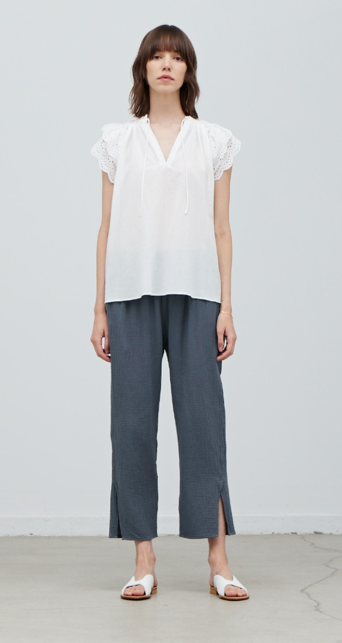 Side Vent Gauze Pant - Deep Lake