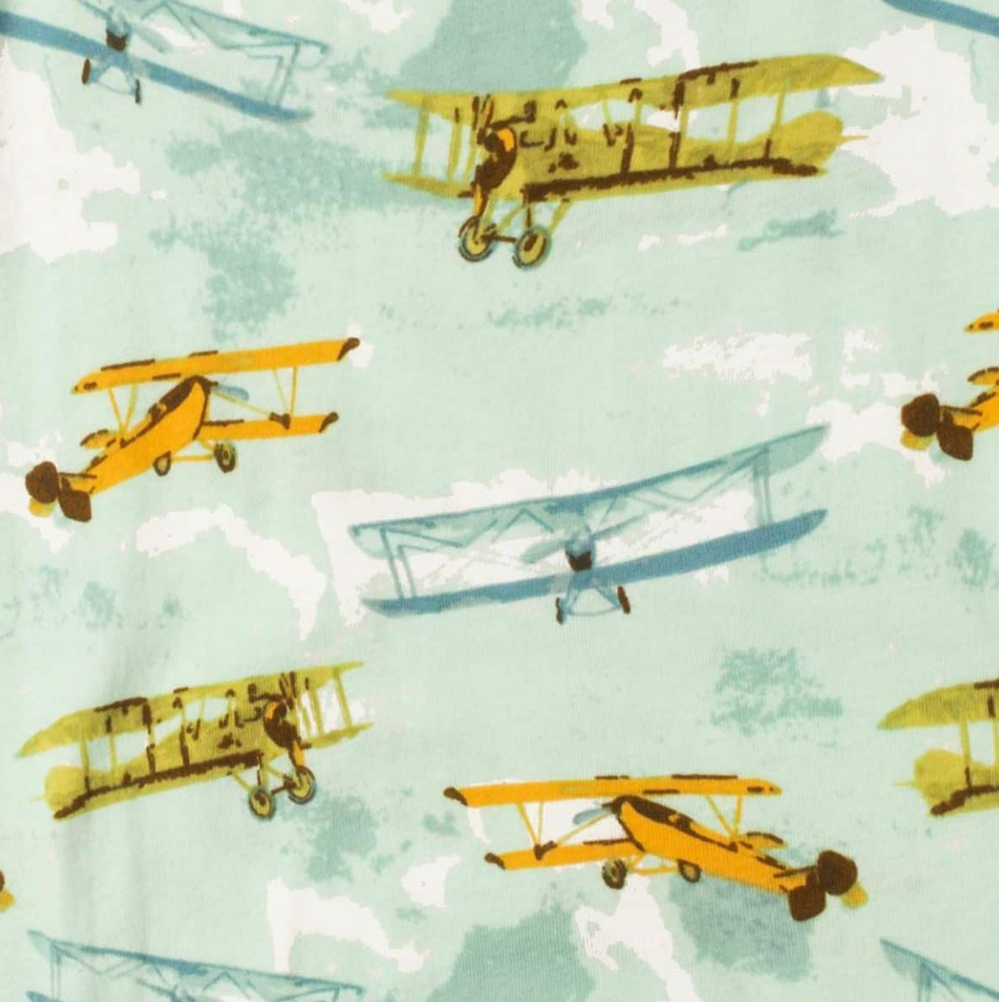 Vintage Planes Organic Cotton Three-Layer Kerchief Bib