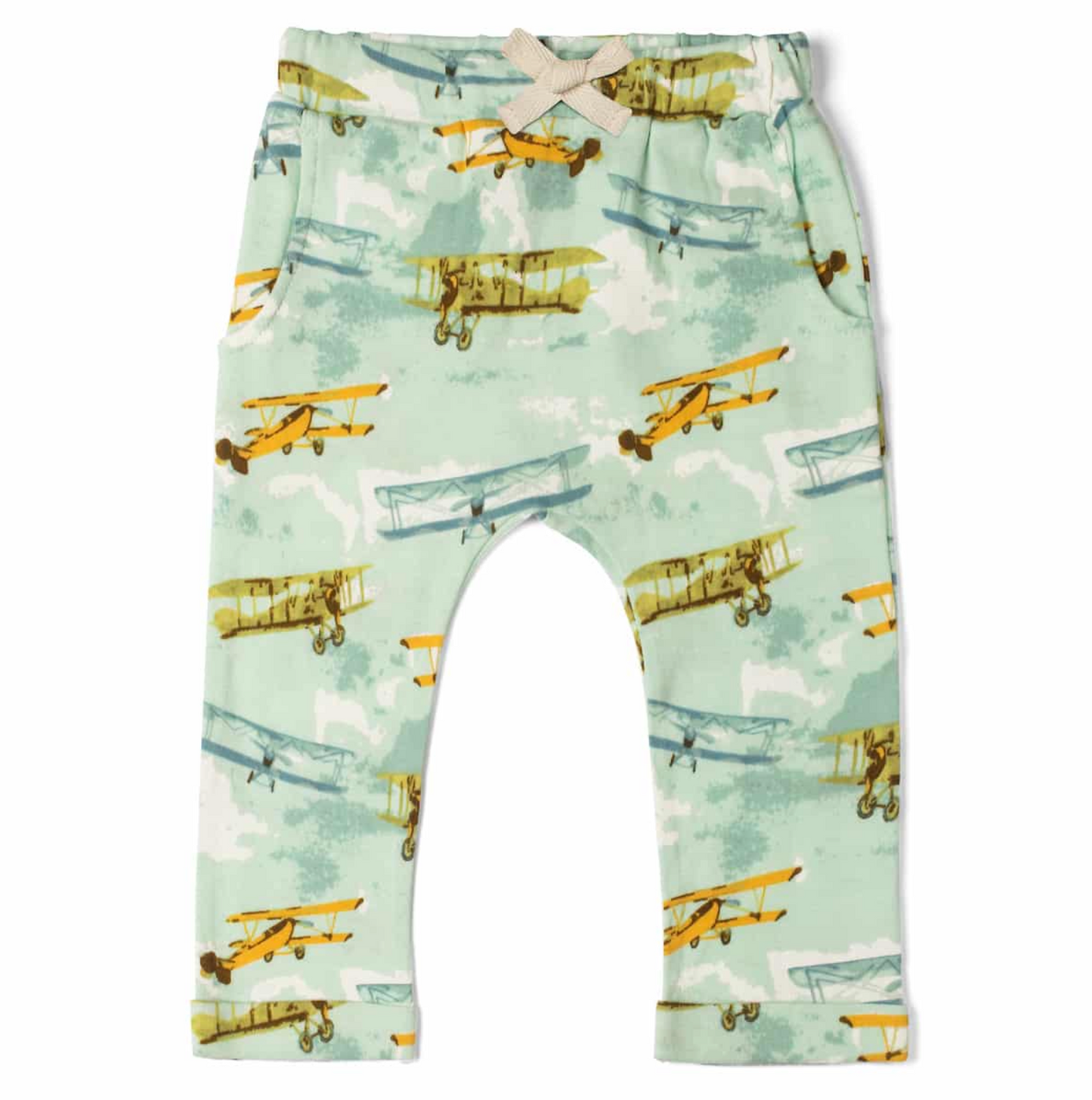 Vintage Planes Organic Cotton Baby Jogger Pants