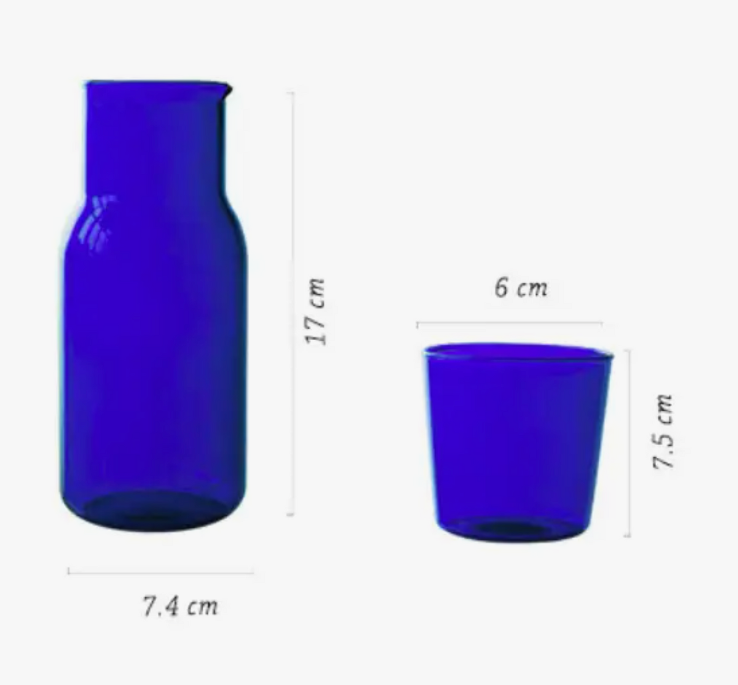 Carafe Glass Bottle - Blue