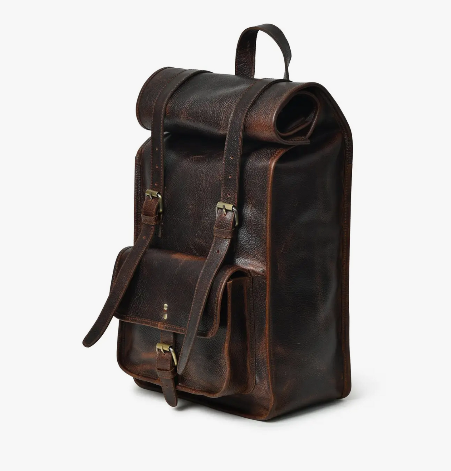 DuVall Leather Rolltop Backpack – Coffee