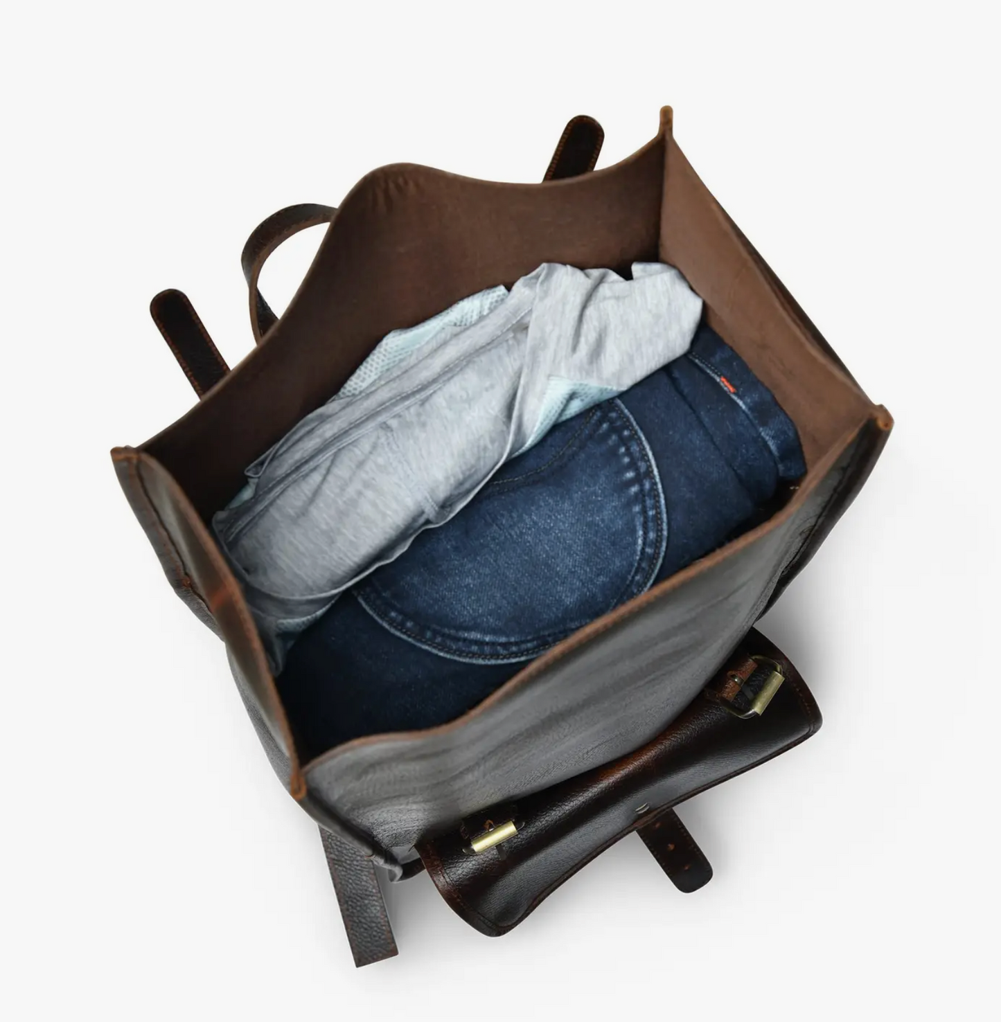 DuVall Leather Rolltop Backpack – Coffee