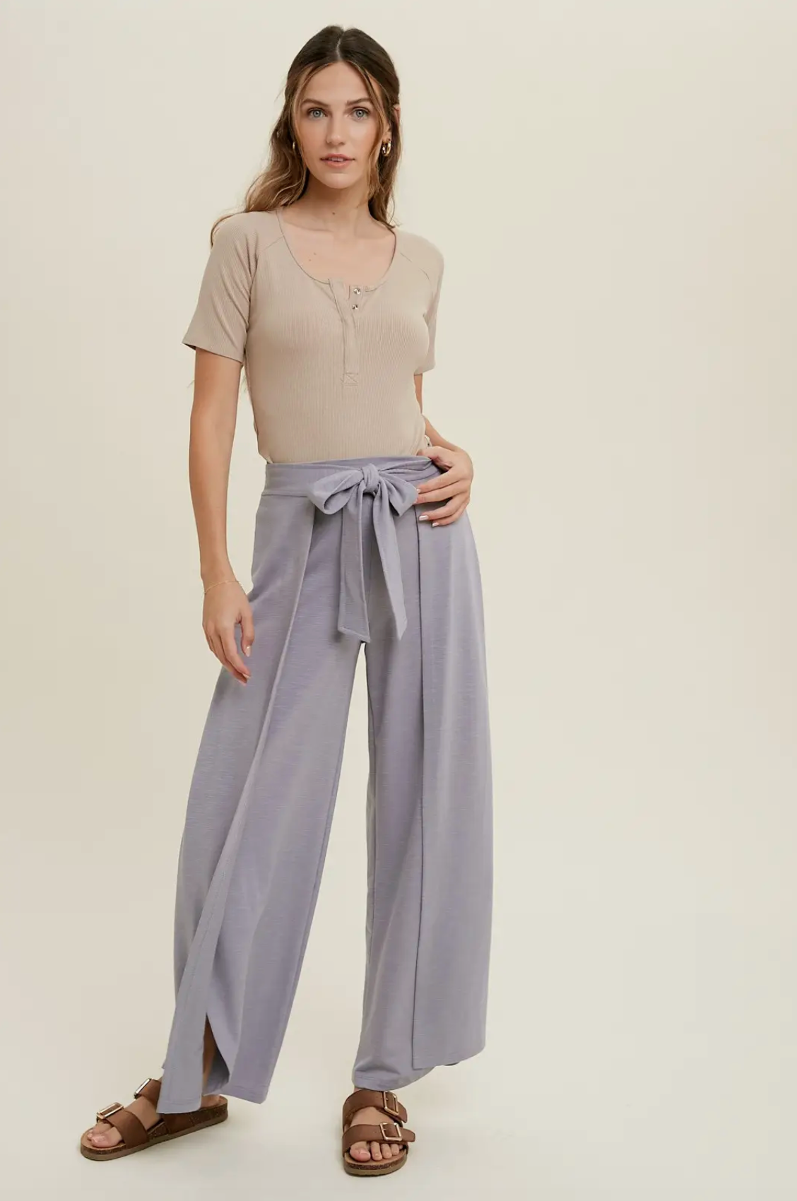 Slub Knit Wrap Pant