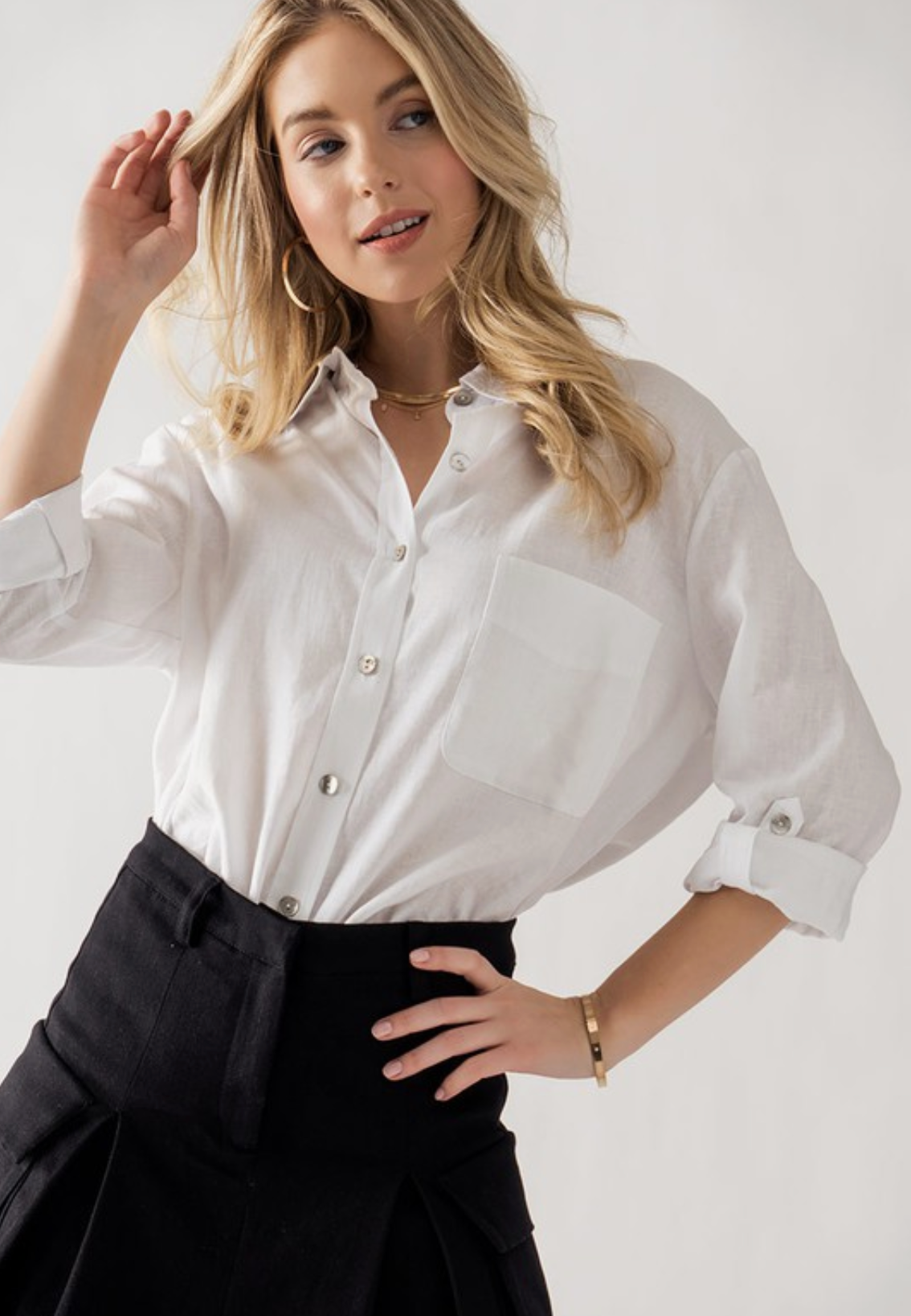 Relaxed Fit Button Down Shirt