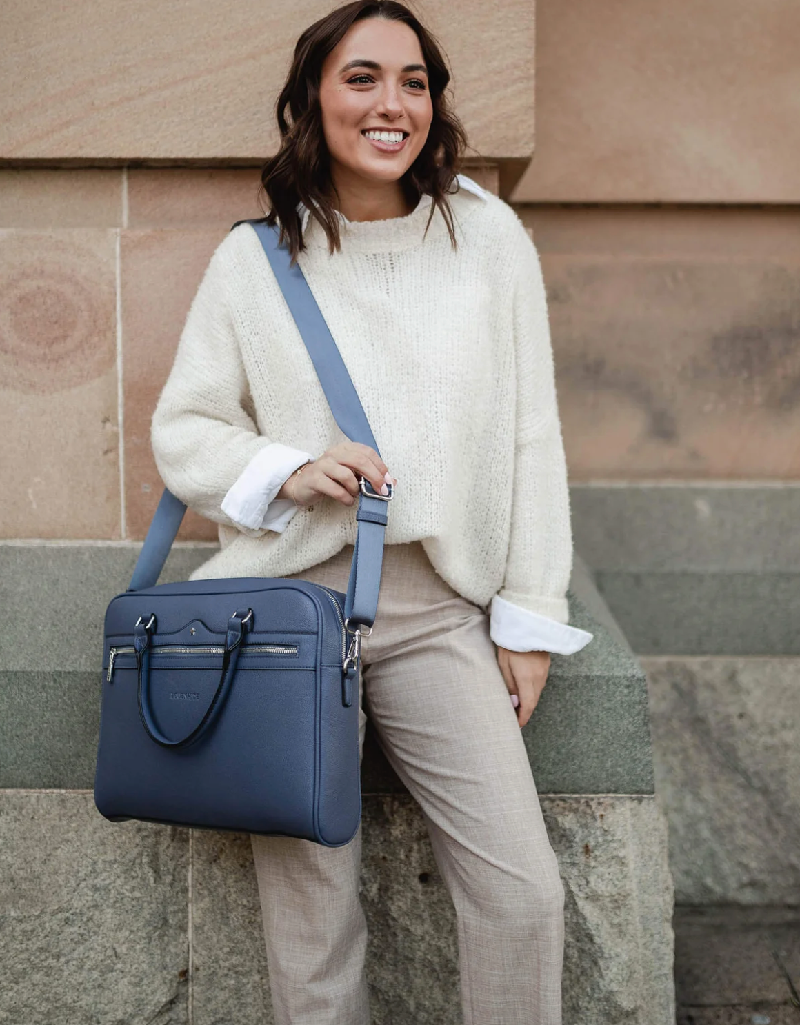 Portland Laptop Bag - Steel Blue