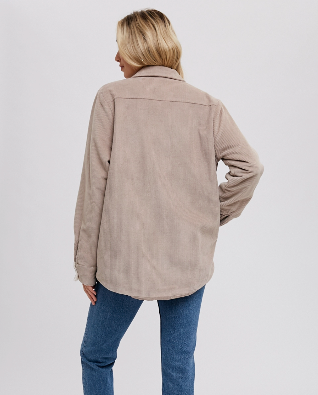 Corduroy Sherpa-Lined Jacket - Stone