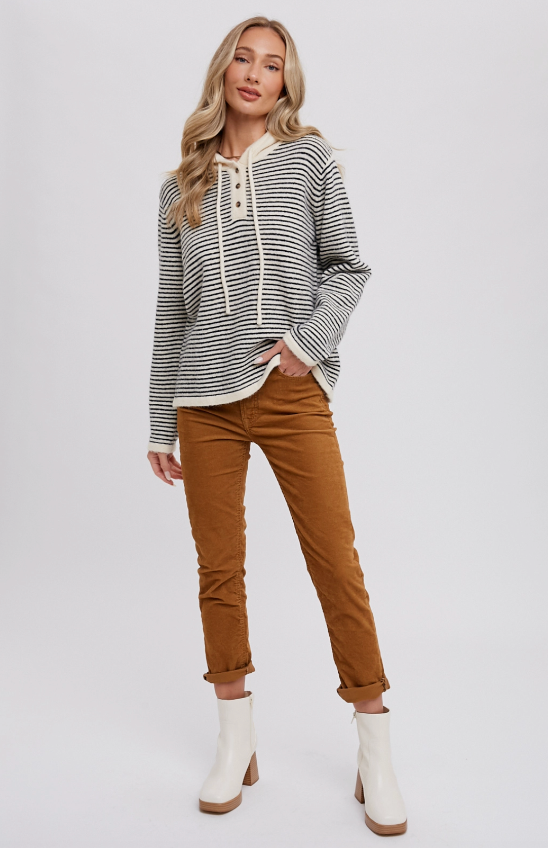 Henley Sweater Hoodie