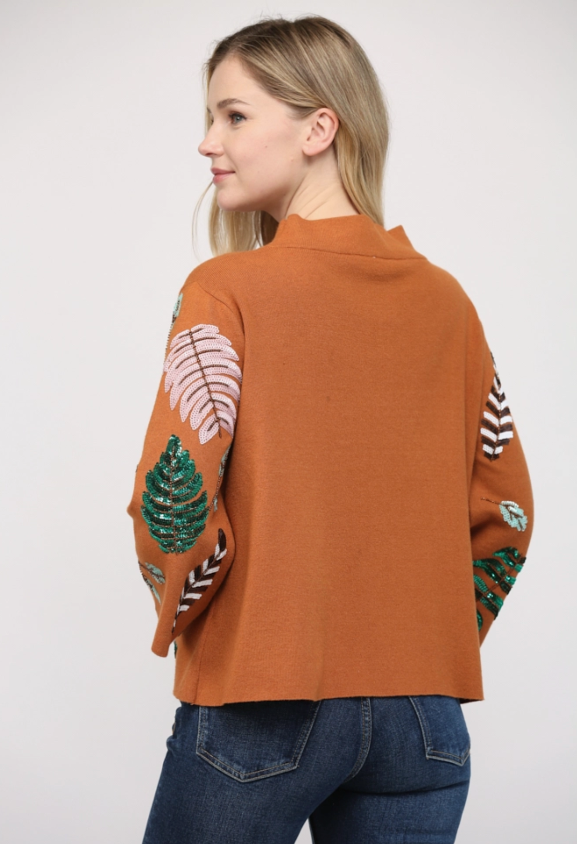 Feathers & Ferns Sequin Sweater